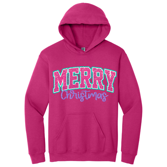 Hoodie Merry Christmas Glitter