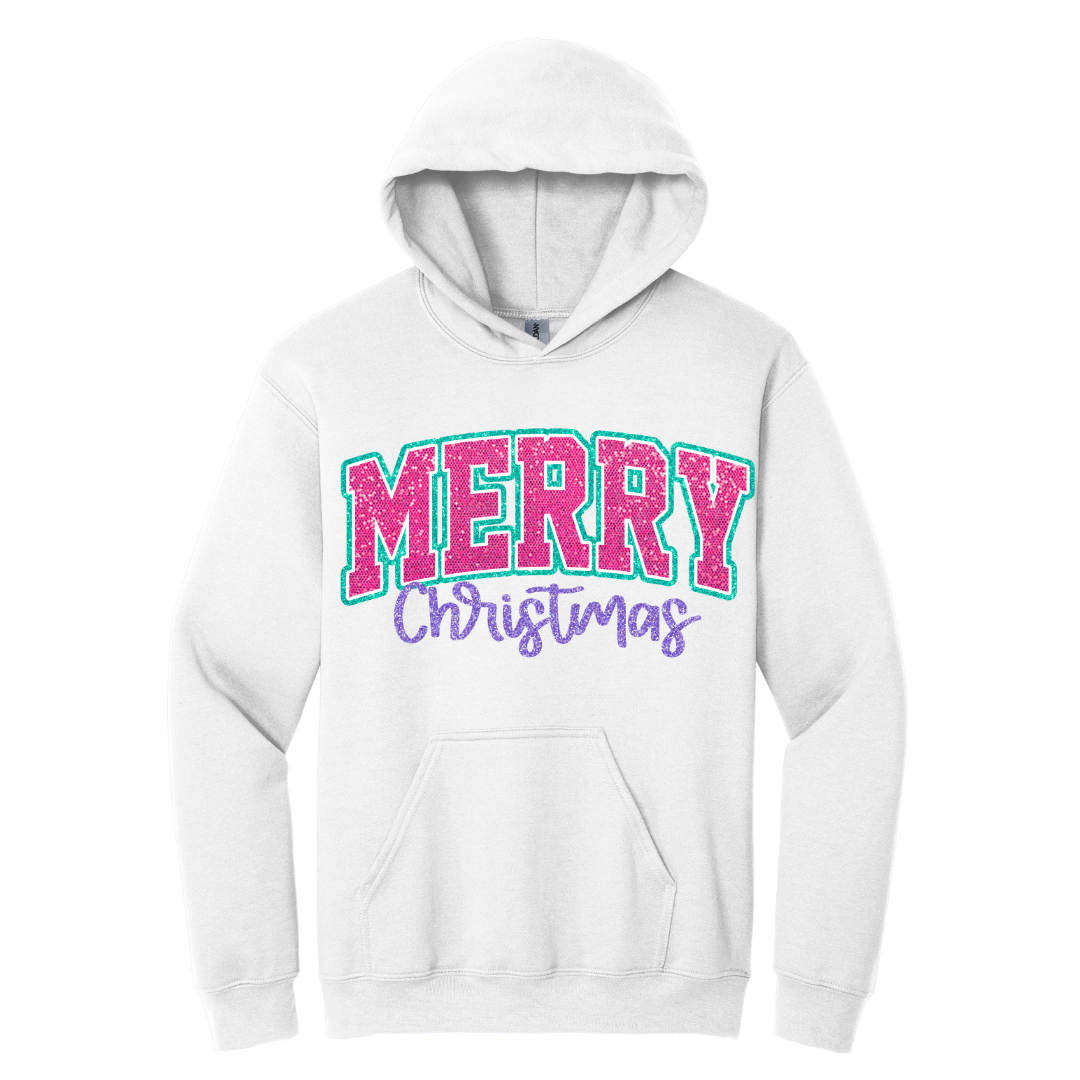 Hoodie Merry Christmas Glitter