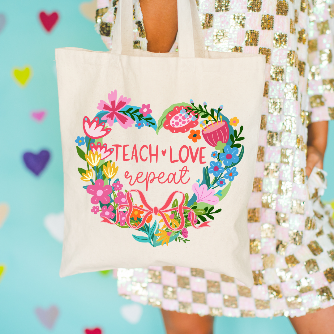 Tote bag - Teach Love Repeat Flores