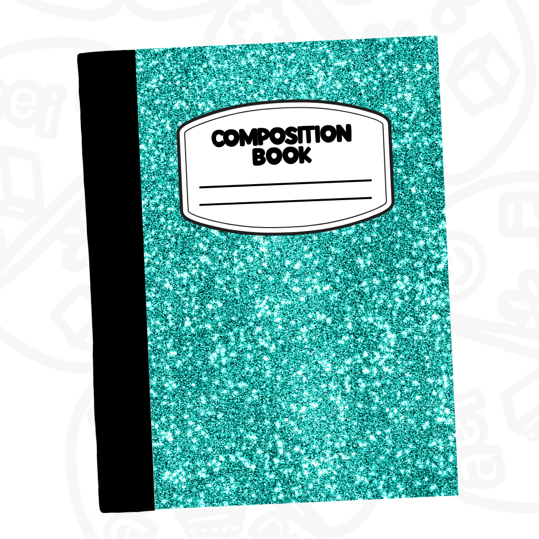 Cuaderno Composition Glitter Aqua