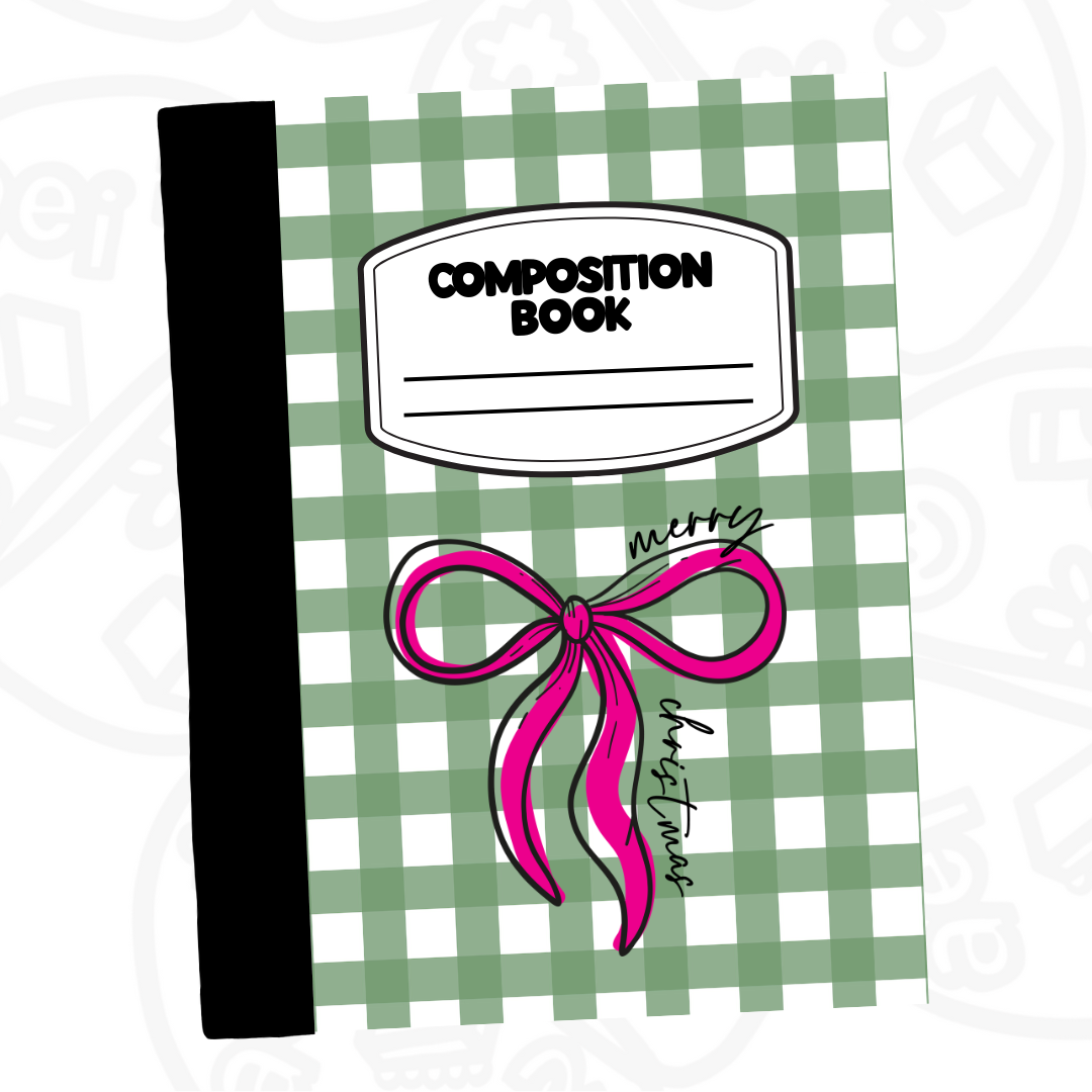 Cuaderno Composition Merry Christmas Cuadros verdes