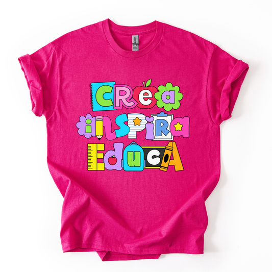 Camiseta Crea, Educa, Inspira