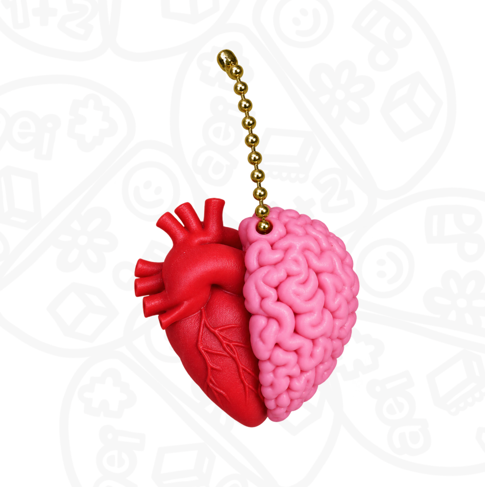 Llavero de corazón y cerebro - Psicología