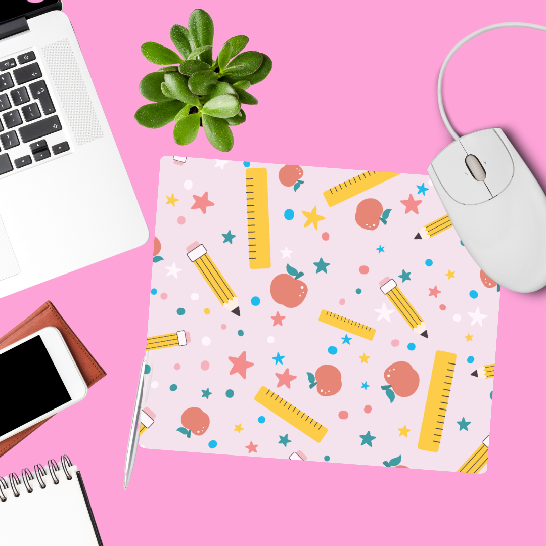 Mousepad - Lapices, estrellas, manzanas