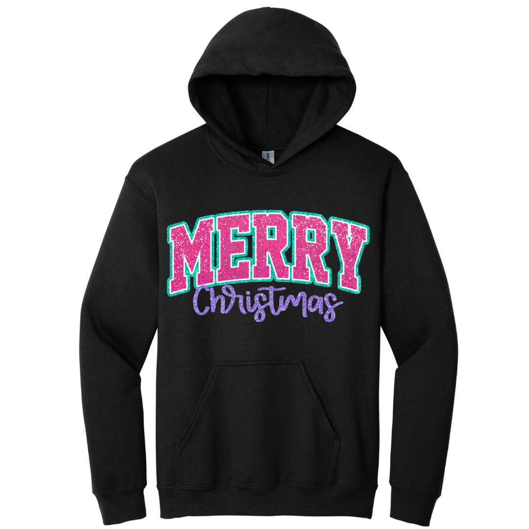 Hoodie Merry Christmas Glitter