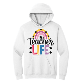 Hoodie Teacher Life color blanco