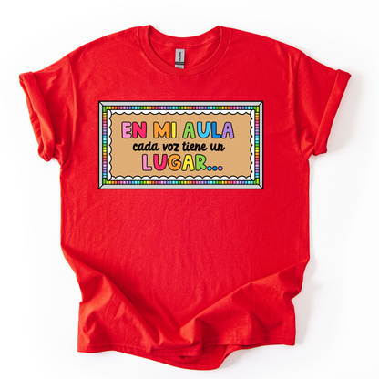 Camiseta En mi aula cada voz tiene un lugar
