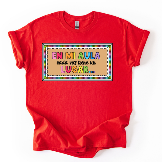 Camiseta En mi aula cada voz tiene un lugar