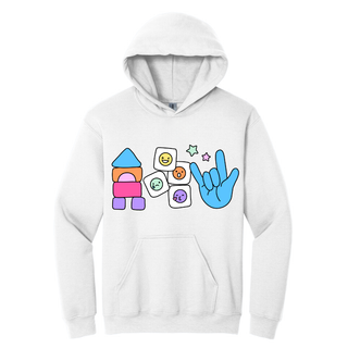 Hoodie Bloques color blanco