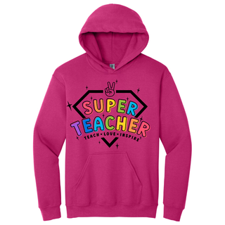 Hoodie Super Teacher color rojo