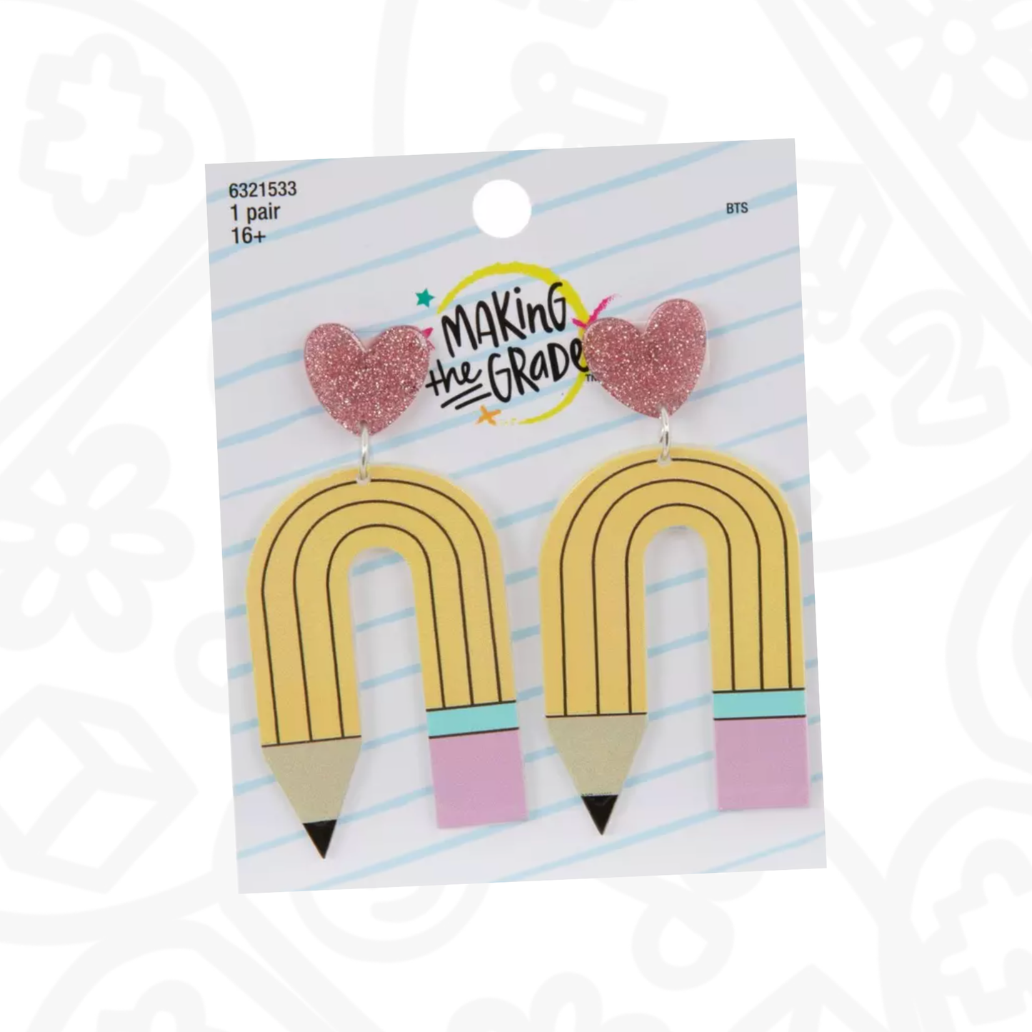 Aretes de Lápiz y Corazón