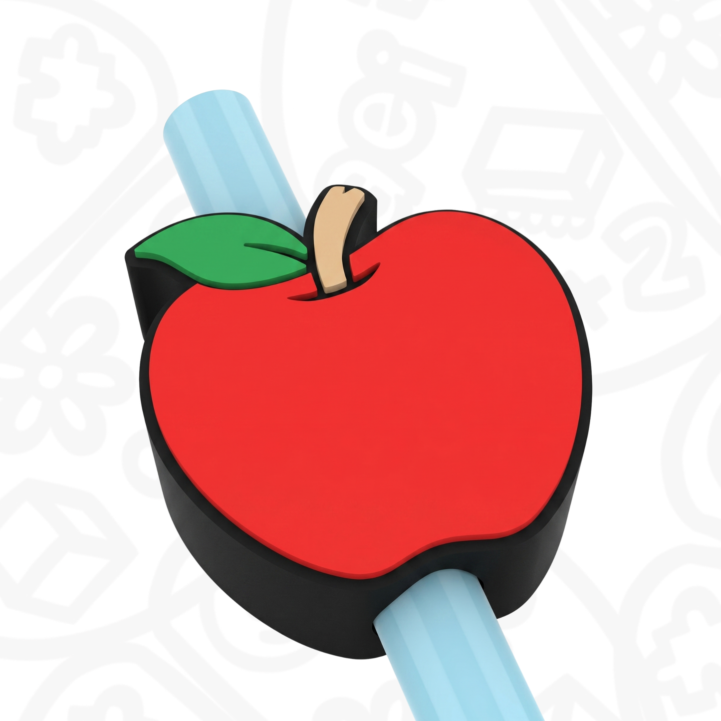 Straw Topper - Decoración para popote Manzana