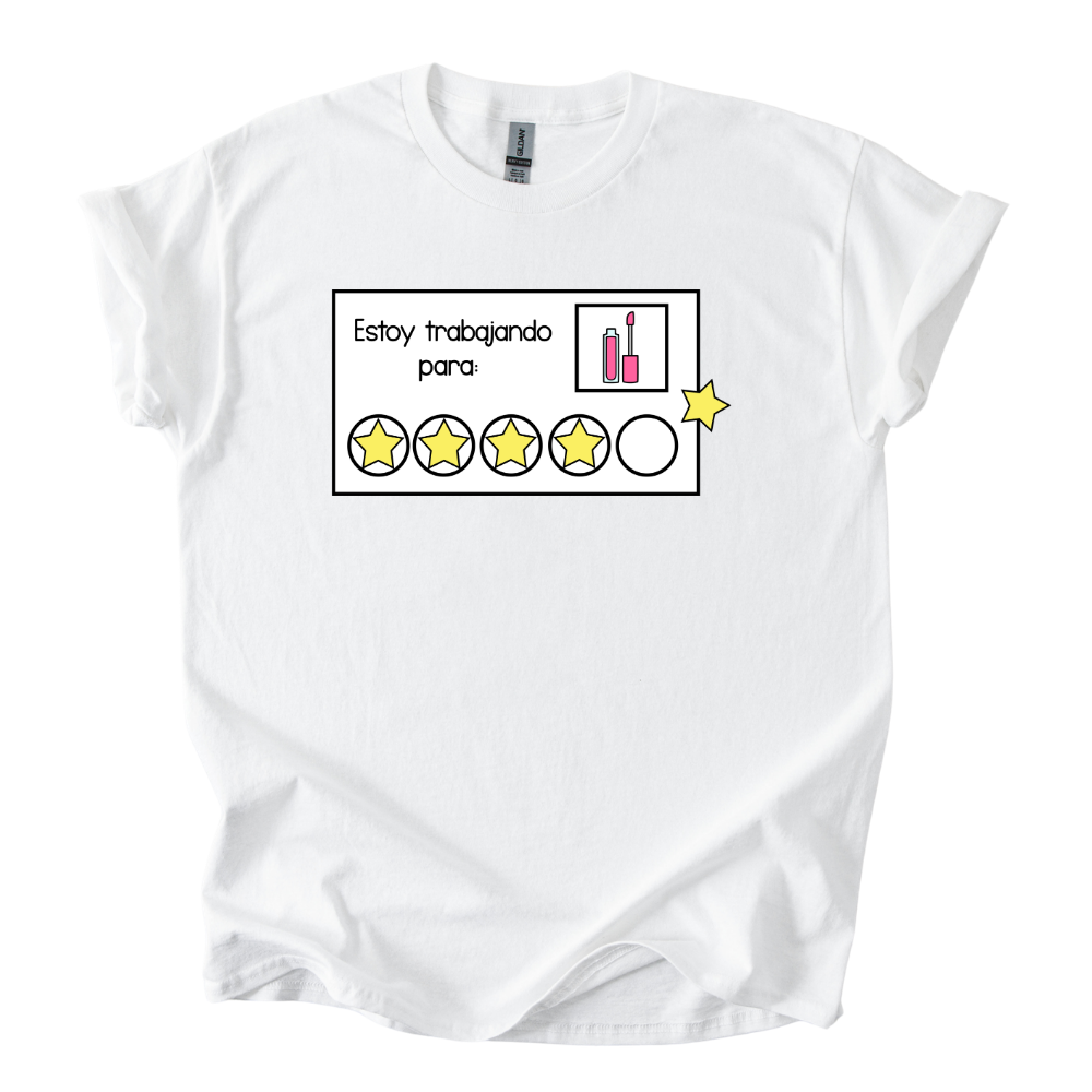Camiseta Estoy trabajando para... maquillaje