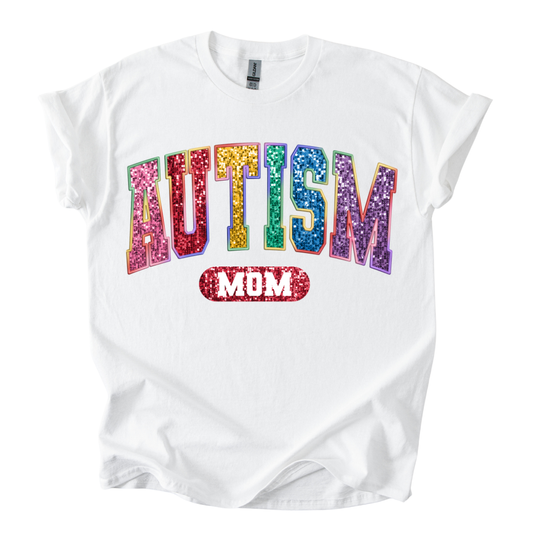 Camiseta Autism Mom Glitter