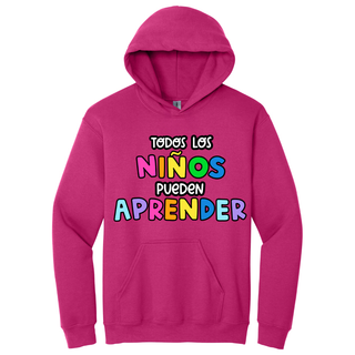Hoodie Todos los niños pueden aprender color rojo