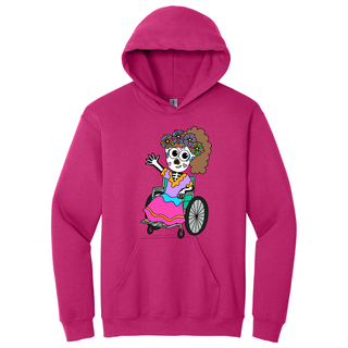 Hoodie Día de muertos color rosa