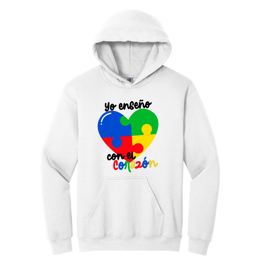 Hoodie Yo enseño con el corazón