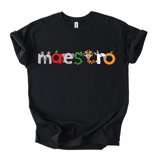 Camiseta Maestro Letras de dibujos