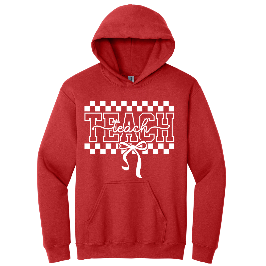 Hoodie Teach Moño Checkered