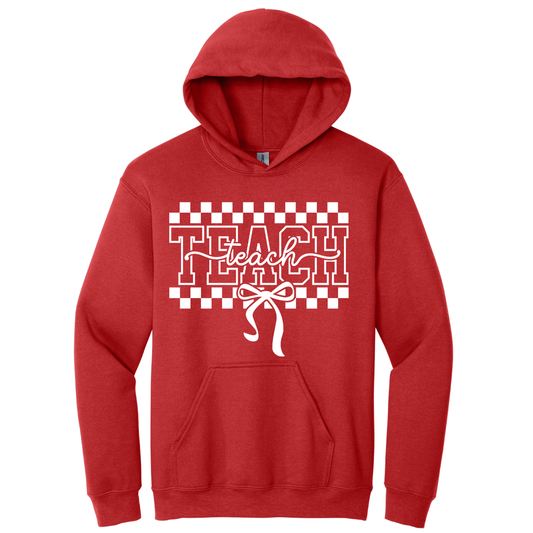 Hoodie Teach Moño Checkered