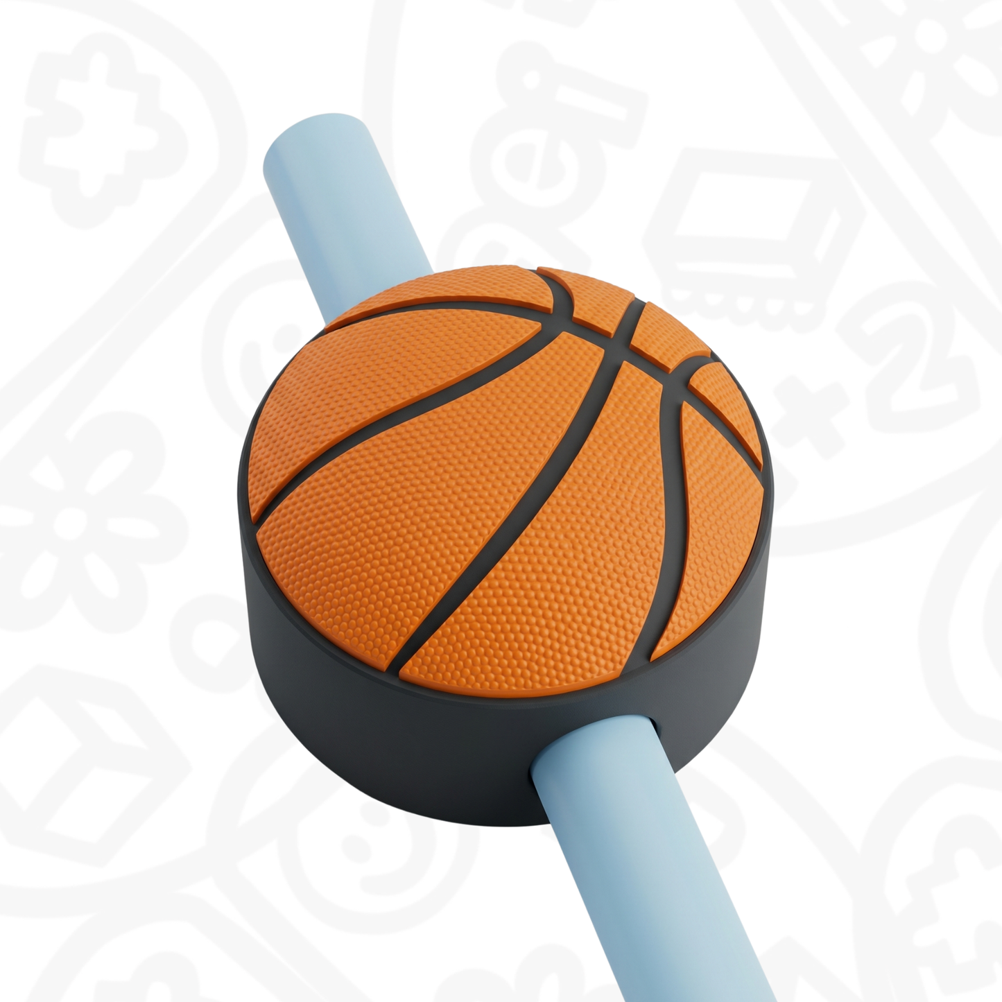 Straw Topper - Decoración para popote balón basketball