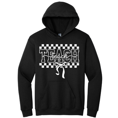 Hoodie Teach Moño Checkered
