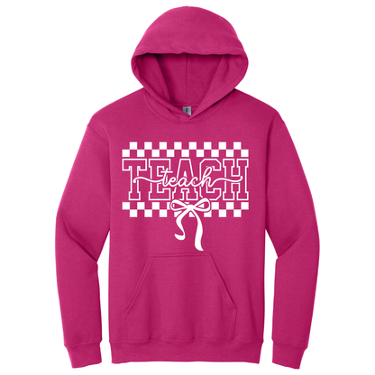 Hoodie Teach Moño Checkered