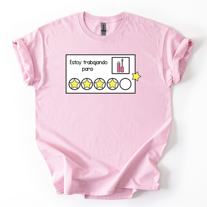Camiseta Estoy trabajando para... maquillaje