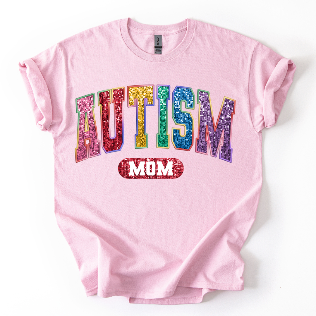 Camiseta Autism Mom Glitter