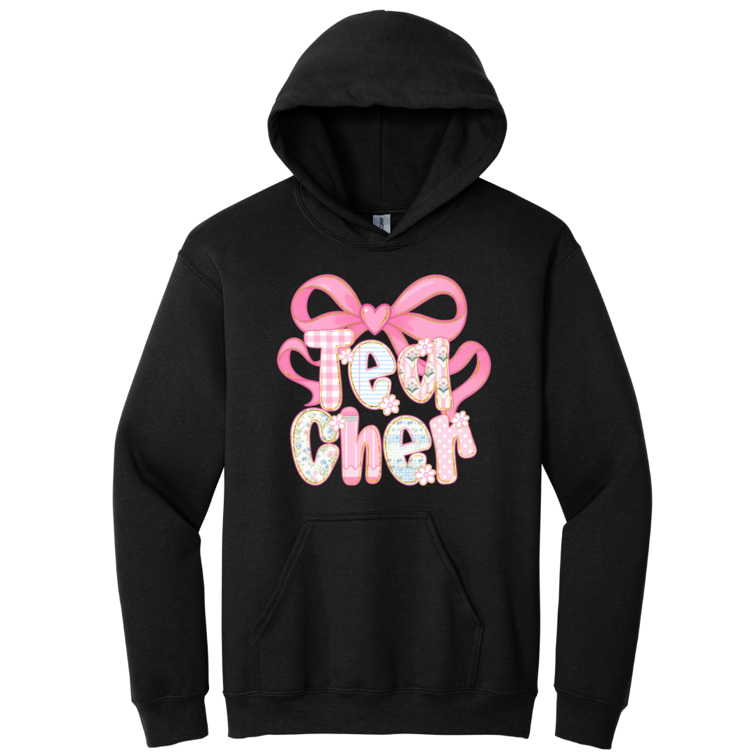 Hoodie Teacher Moño pastel