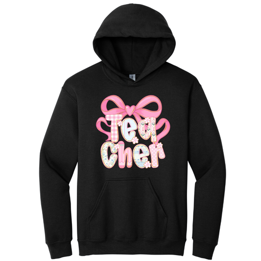 Hoodie Teacher Moño pastel