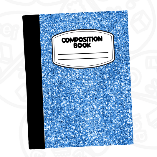 Cuaderno Composition Glitter azul
