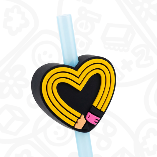 Straw Topper - Decoración para popote Corazón Lápiz