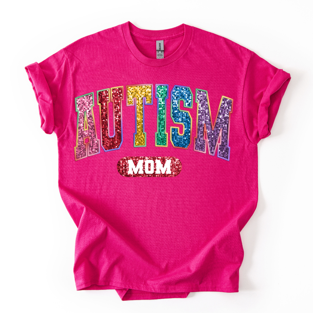Camiseta Autism Mom Glitter