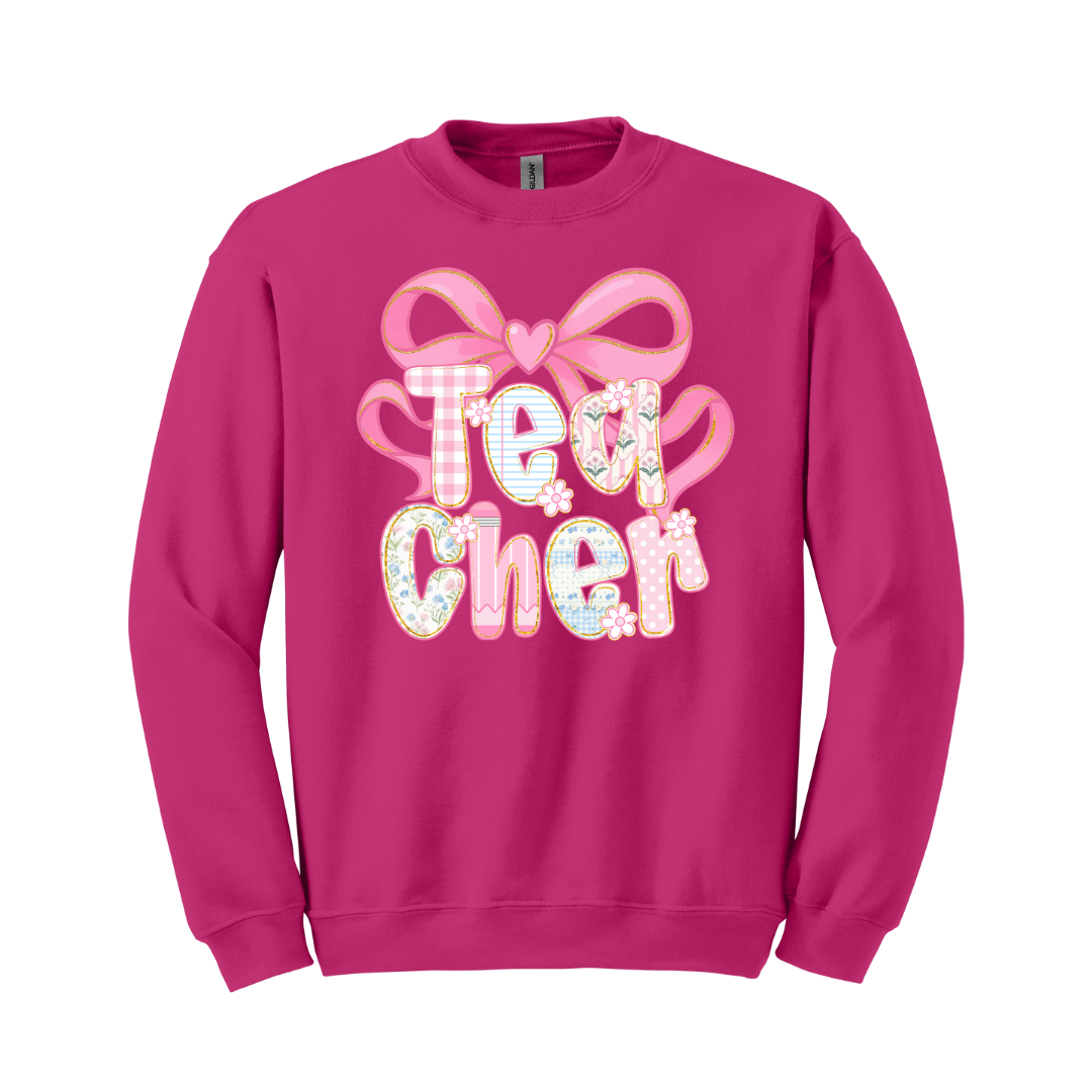 Sudadera Teacher Moño Pastel