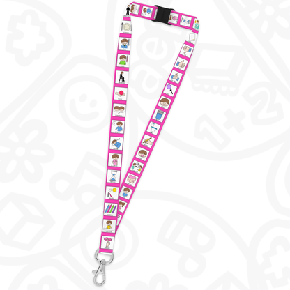 Lanyard Pictogramas rosa