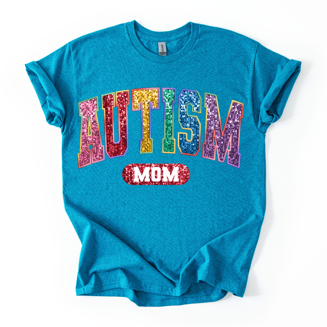 Camiseta Autism Mom Glitter