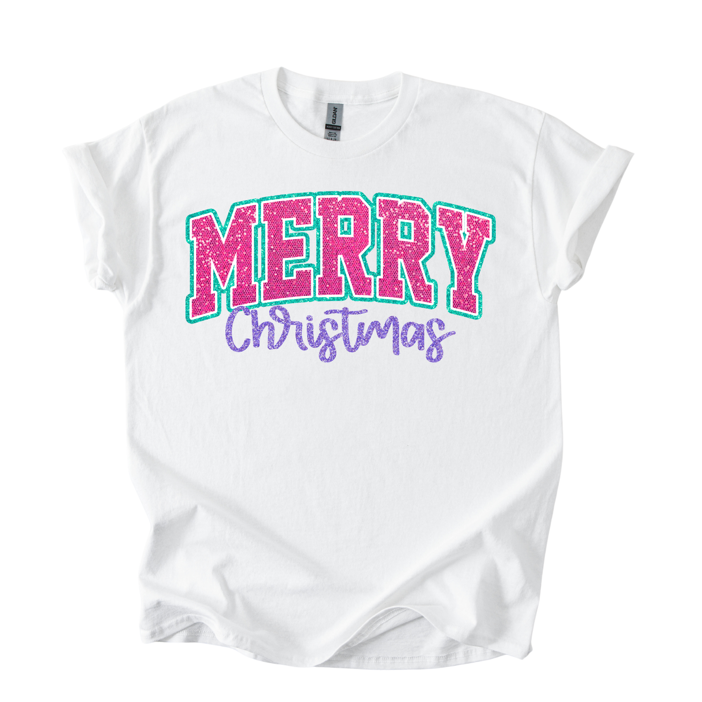 Camiseta Merry Christmas Glitter