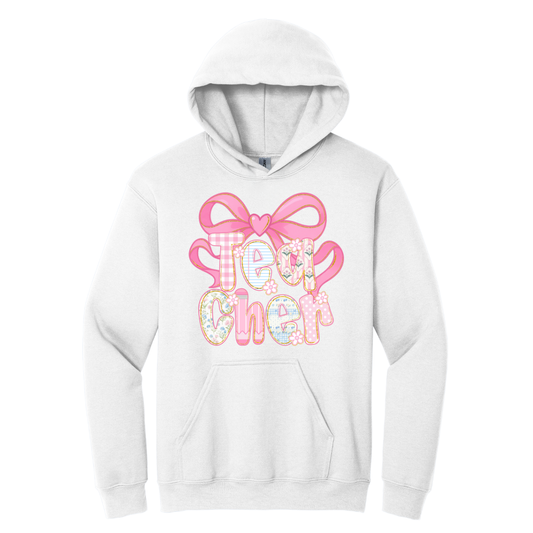 Hoodie Teacher Moño pastel