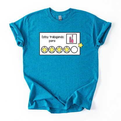 Camiseta Estoy trabajando para... maquillaje