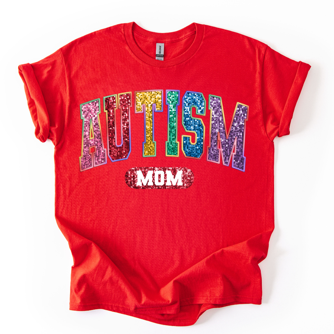 Camiseta Autism Mom Glitter