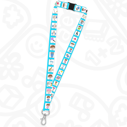 Lanyard Pictogramas azul