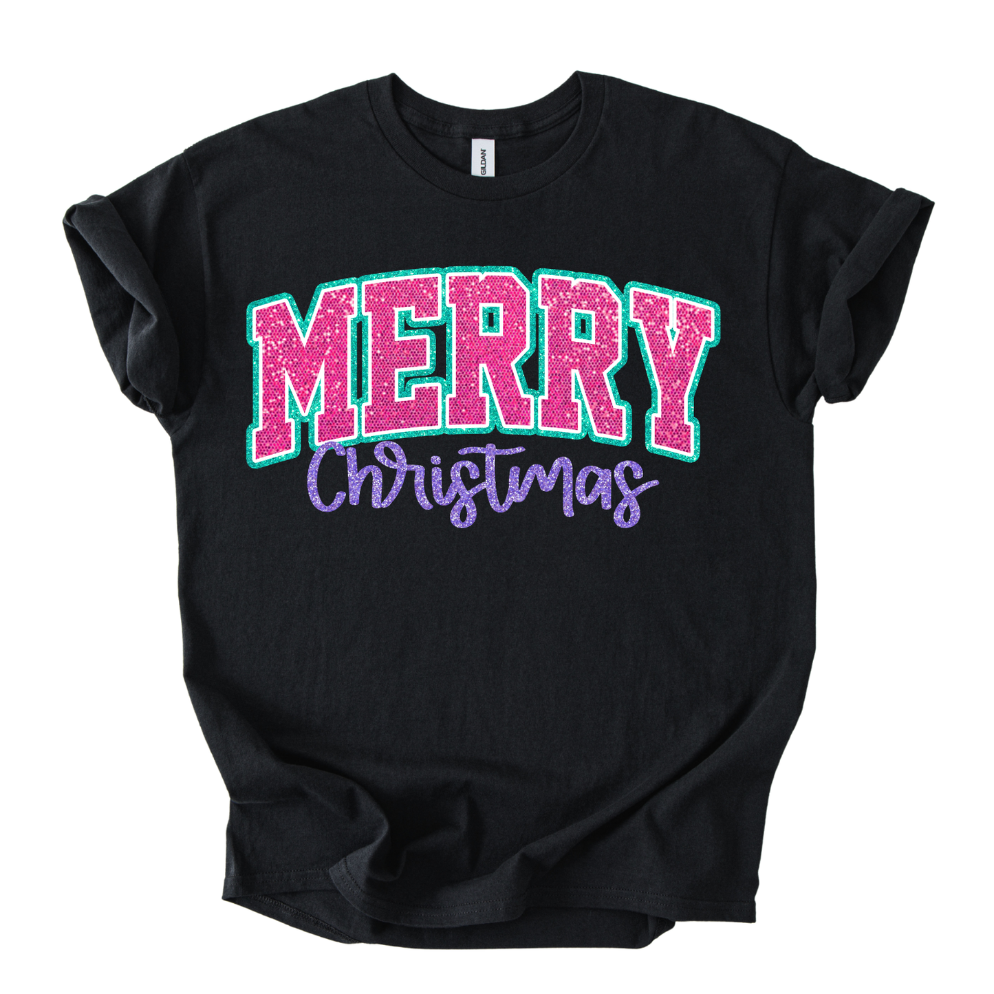 Camiseta Merry Christmas Glitter