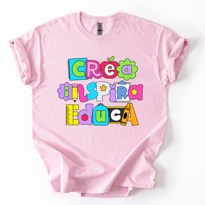Camiseta Crea, Educa, Inspira