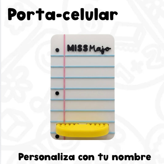 Porta Celular Hoja de Libreta - Personalizado