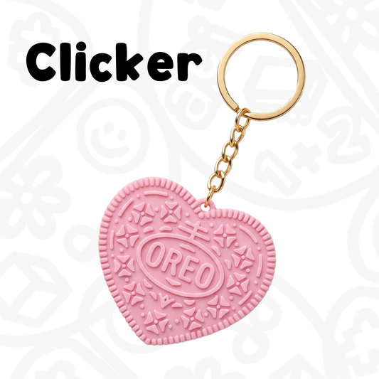 Llavero Clicker de galleta de corazón