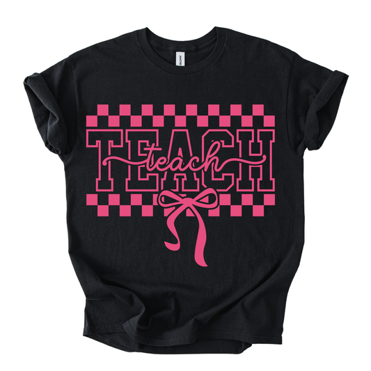 Camiseta Teach Moño Rosa