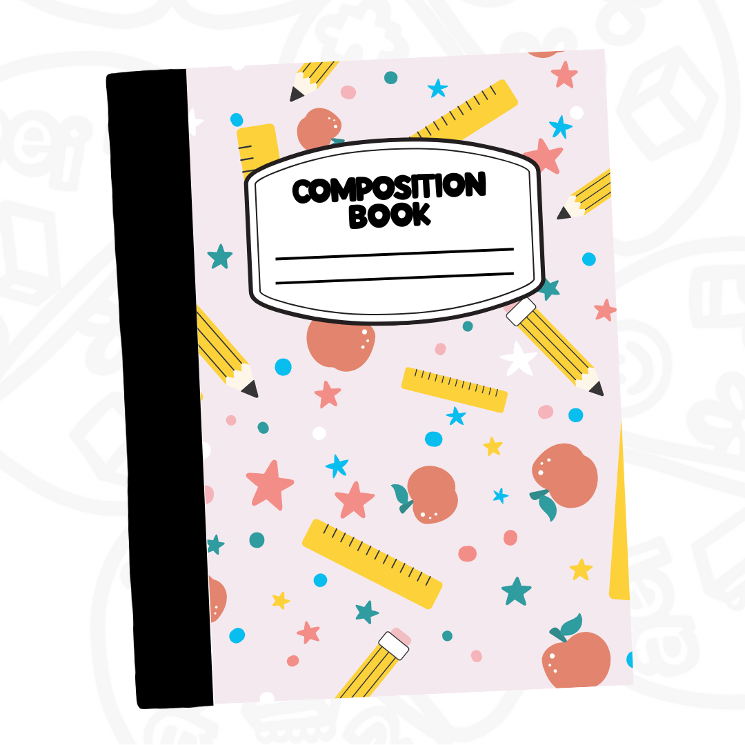 Cuaderno Composition Manzana, regla, lápiz