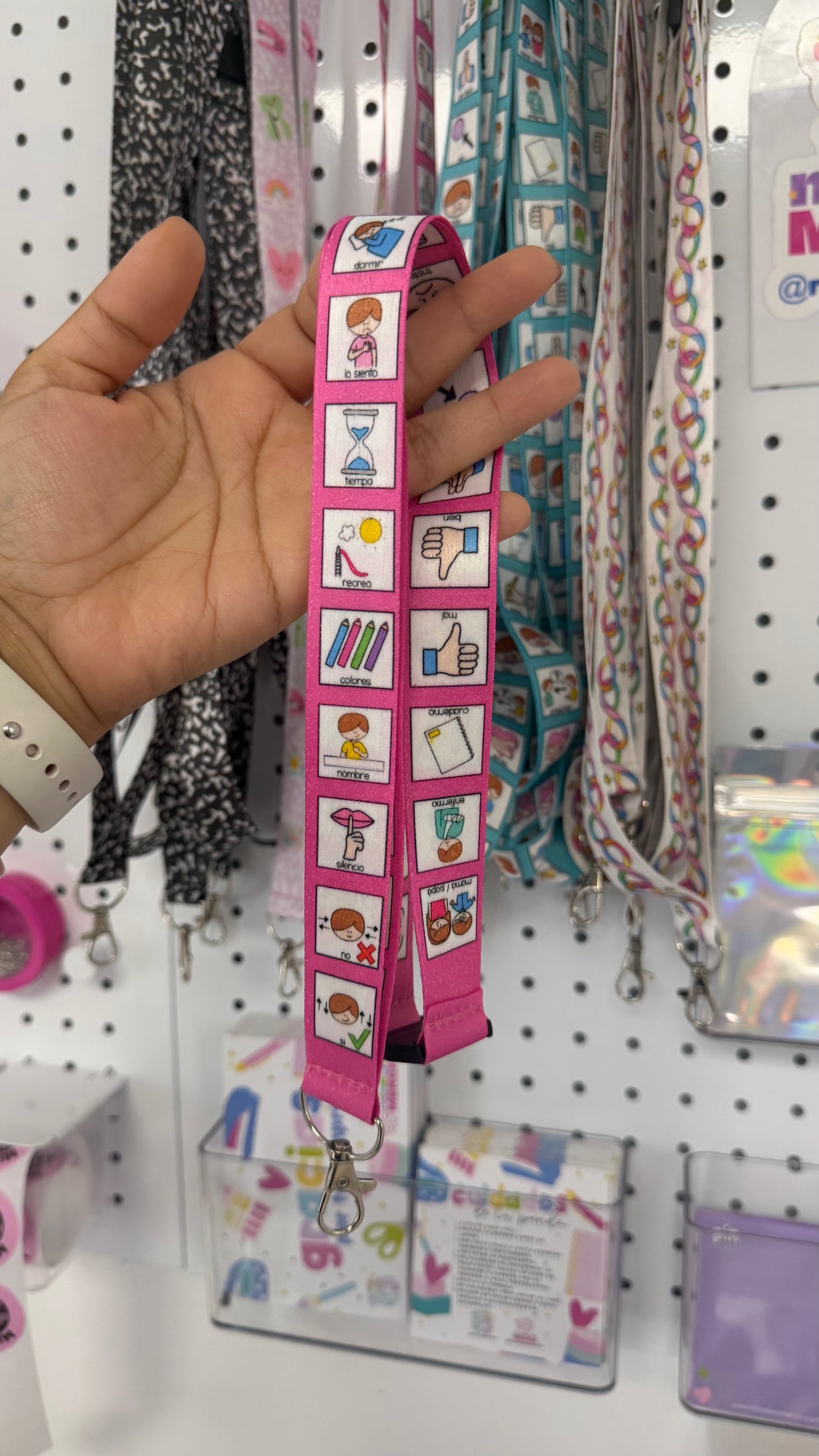 Lanyard Pictogramas rosa