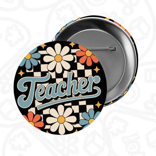 Pin Teacher Negro Flores